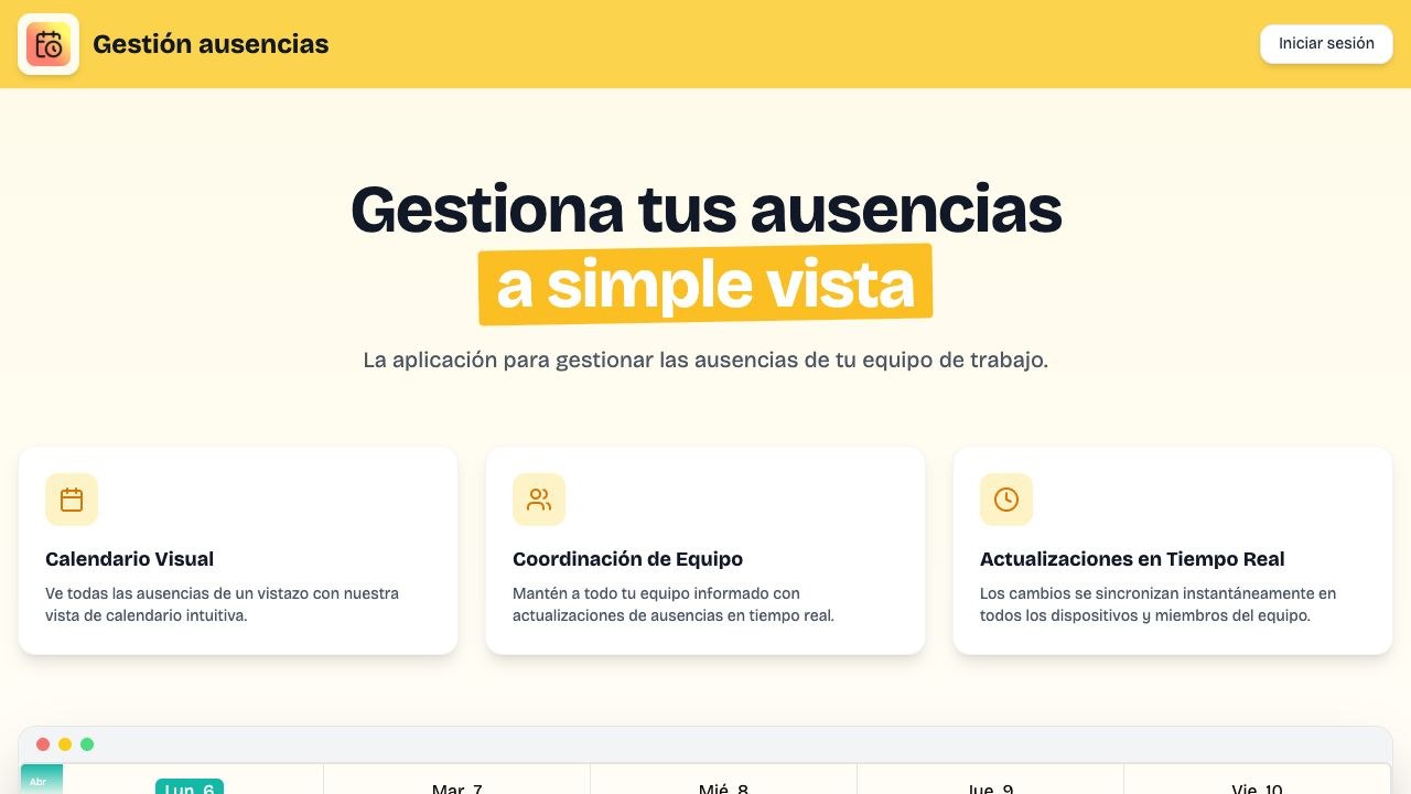 Gestión Ausencias — hero