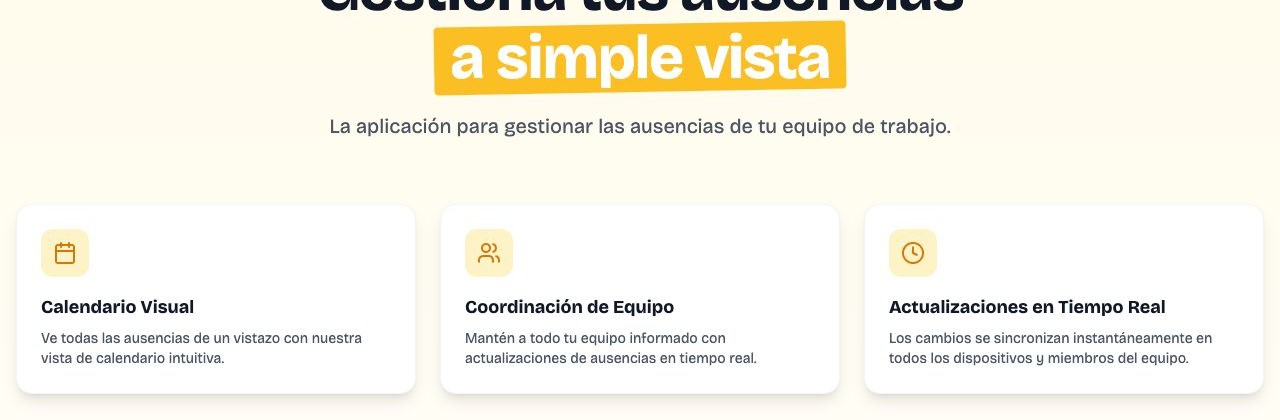 Gestión Ausencias — funcionalidades